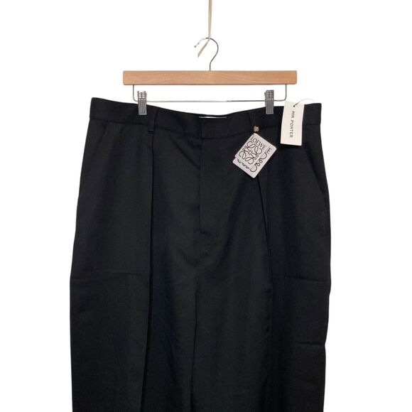 LOEWE Womens XXL High Waisted Tapered Zip Button Hem 100% Wool Trouser Pants NWT - Picture 7 of 14